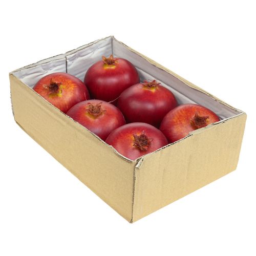 Floristik24 Granatapfel Deko Obst Deko Lebensmittelattrappen Rot 8cm 6St