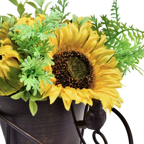 Floristik24 Sonnenblumen künstlich Blumengesteck Schubkarre 30cm