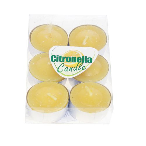 Duftkerze Citronella Kerze, Citronella Teelichter Ø3,5cm H1,5cm 6St