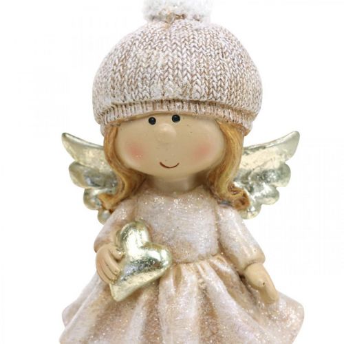 Floristik24 Adventsdeko Weihnachtsengel, Engel Herz Figur H16,5cm 2St