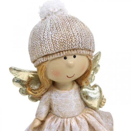 Floristik24 Adventsdeko Weihnachtsengel, Engel Herz Figur H16,5cm 2St