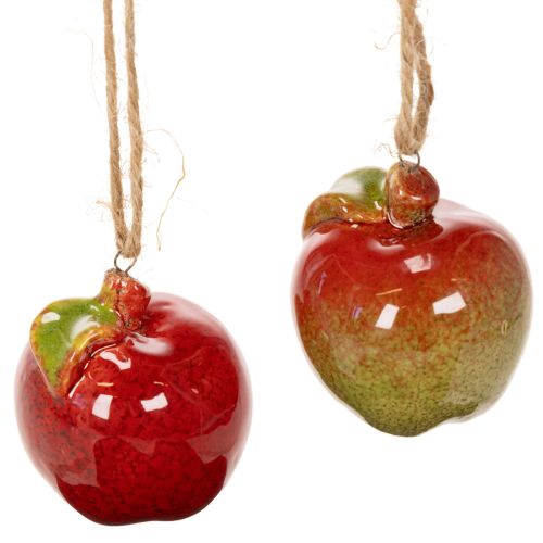 Herbstdeko Apfel Keramik zum Hängen 5cm 4St kaufen | Floristik24.de