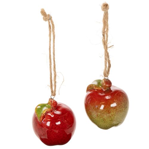 Herbstdeko Apfel Keramik zum Hängen 5cm 4St | Floristik24.de