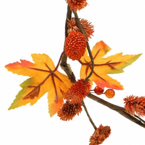 Artikel Herbstgirlande mit Ahorn-Blättern und Zapfen Orange 1,28m