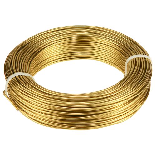 Floristik24 Aluminiumdraht Gold 2mm 60m 500g Biegedraht Deko Schmuck
