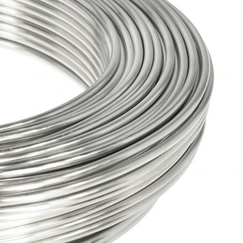 Floristik24 Aluminiumdraht Dekodraht Basteldraht Silber Ø3mm 1kg