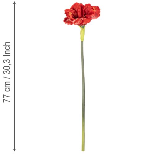 Kunstblume Amaryllis Rot Langer Stiel für Vase und Gesteck 77cm | Floristik24.de