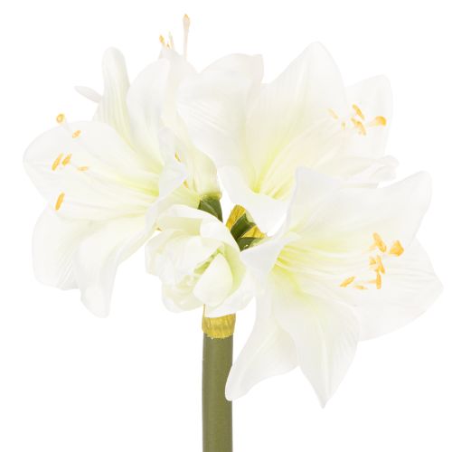 Kunstblume Amaryllis Weiß mit Stiel Advent und Weihnachten 50cm