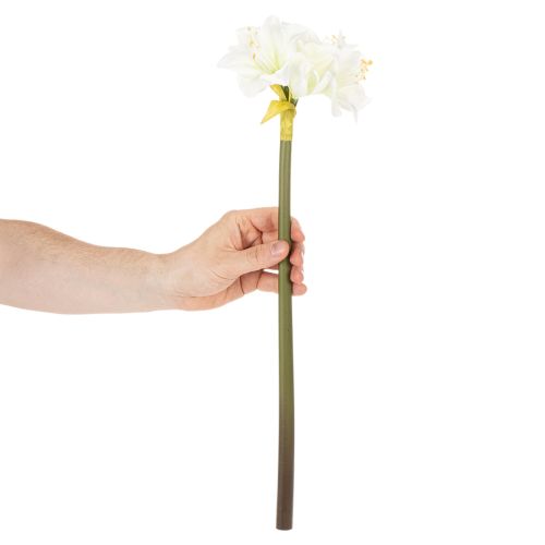Kunstblume Amaryllis Weiß mit Stiel Advent und Weihnachten 50cm | Floristik24.de