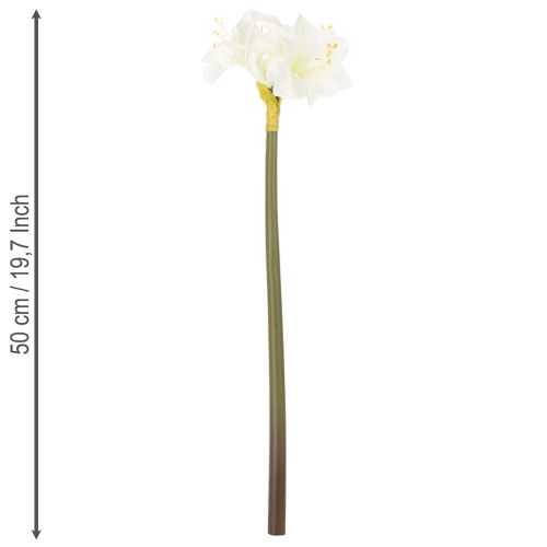 Kunstblume Amaryllis Weiß mit Stiel Advent und Weihnachten 50cm | Floristik24.de