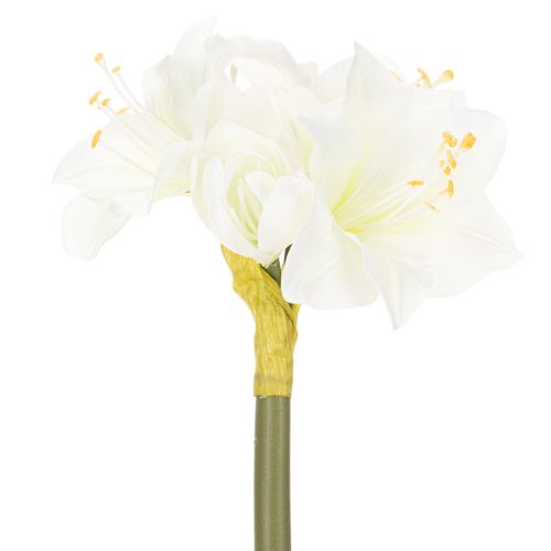 Kunstblume Amaryllis Weiß mit Stiel Advent und Weihnachten 50cm | Floristik24.de