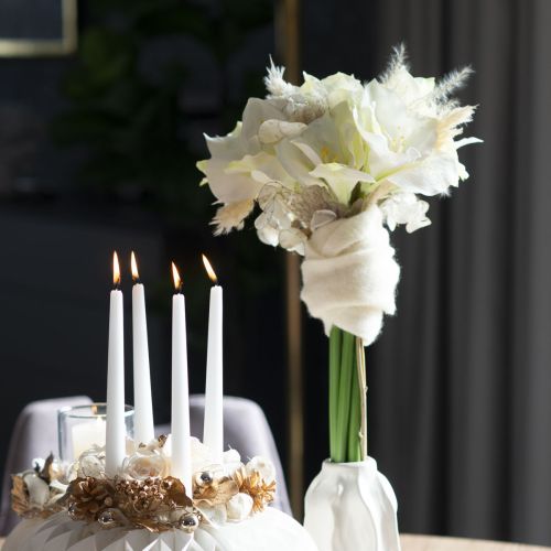 Kunstblume Amaryllis Weiß mit Stiel Advent und Weihnachten 50cm | Floristik24.de