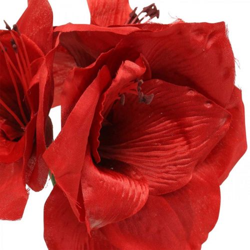Amaryllis Rot künstlich Seidenblume mit drei Blüten H40cm