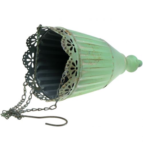 Floristik24 Blumenampel Antik Grün Ø19/15cm 2St