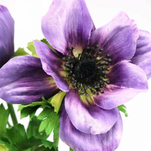 Artikel Künstliche Anemone, Seidenblume, Kunstpflanze mit Blüten Lila L55cm