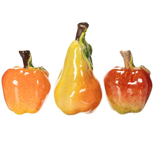 Künstliches Obst Set Apfel Birne Dekorationsartikel Herbst 12cm 3St kaufen | Floristik24.de