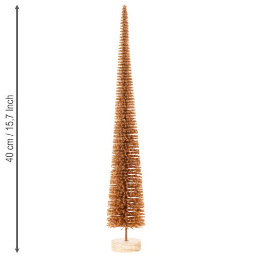 Deko Tannenbaum künstlich schlank mit Holzfuß 40cm 3St | Floristik24.de