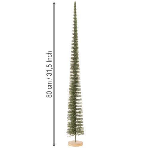 Deko Tannenbaum künstlich mit Holzsockel für Weihnachtsdeko 80cm | Floristik24.de