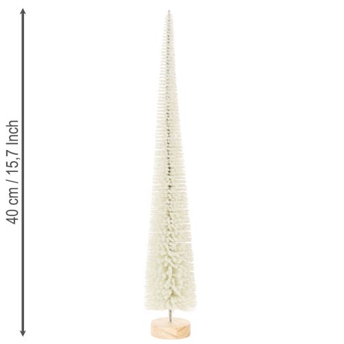 Tannenbaum Dekobaum mit Holzfuß für Winterdeko 40cm 3St | Floristik24.de