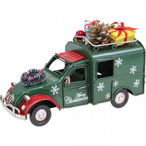 Floristik24 Weihnachtsdeko Auto Weihnachtsauto Vintage Grün L17cm