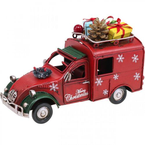 Floristik24 Weihnachtsdeko Auto Weihnachtsauto Vintage Rot L17cm