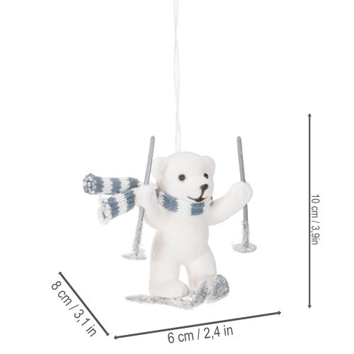 Anhänger Eisbär auf Skiern mit Schal zum Hängen 10cm 2St | Floristik24.de