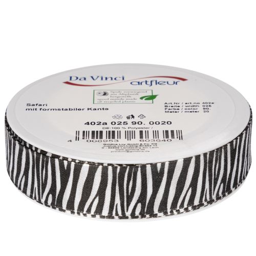 Geschenkband mit Zebramuster Print Geschenkband 25mm 20m | Floristik24.de