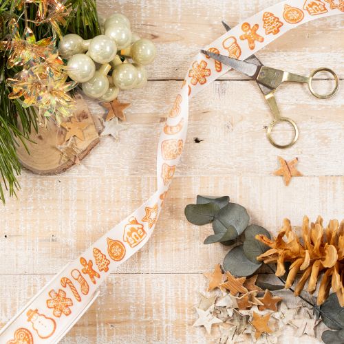 Artikel Geschenkband mit Lebkuchenfiguren Festliches Band für Weihnachtsgeschenke 25mm 18m