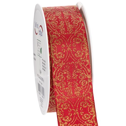 Geschenkband mit festlichem Muster zum Basteln und Verzieren 40mm 15m