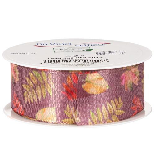 Dekoband mit Herbstlaub Motiv 40mm 15m | Floristik24.de