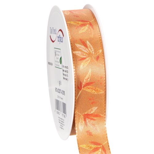 Geschenkband Herbst mit Blättern für kreative Verpackungen 25mm 18m