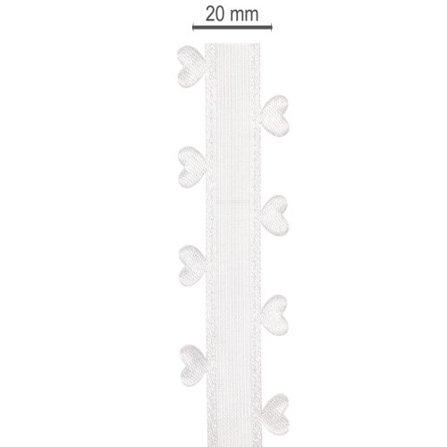 Dekoband Weiß mit Herzen für kreative Bastelideen 20mm 15m | Floristik24.de