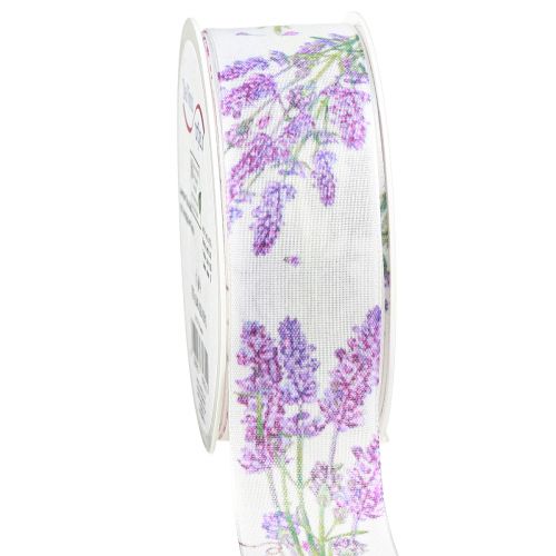 Artikel Band Lavendel Seidenband mit Lavendelstrauß 40mm 15m