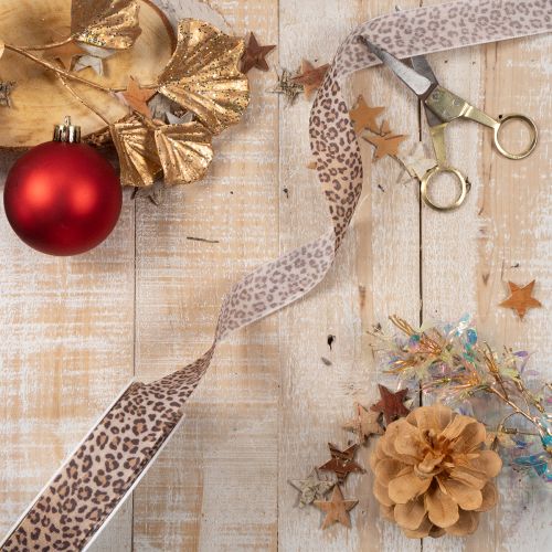 Geschenkband mit Animal Print Leopard 25mm 18m | Floristik24.de