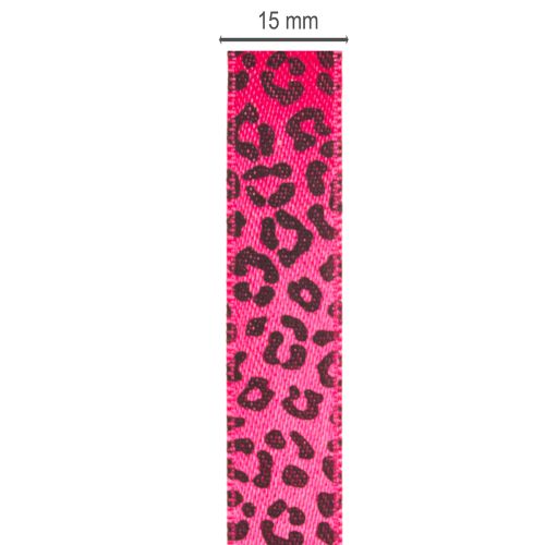 Dekoband mit Leopardenmuster Pink 15mm 18m | Floristik24.de