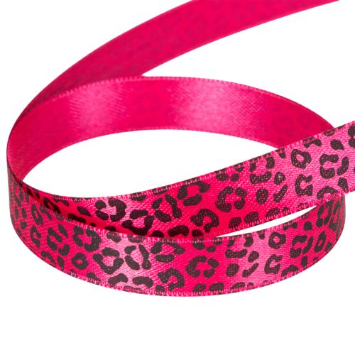 Dekoband mit Leopardenmuster Pink 15mm 18m | Floristik24.de