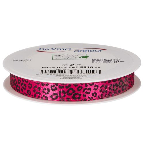 Dekoband mit Leopardenmuster Pink 15mm 18m | Floristik24.de