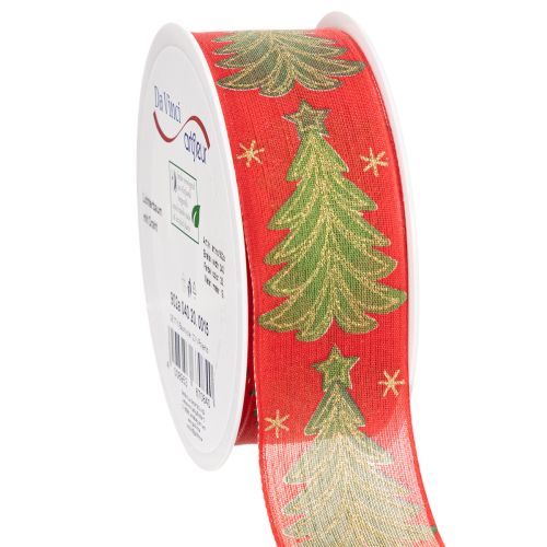 Geschenkband Tannenbaum mit Sternen 40mm 15m kaufen | Floristik24.de