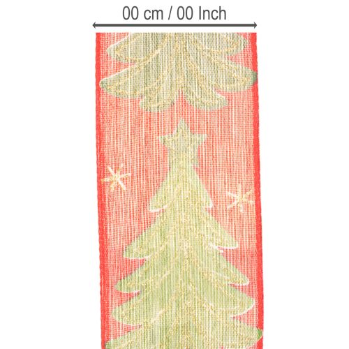 Geschenkband Tannenbaum mit Sternen 40mm 15m | Floristik24.de