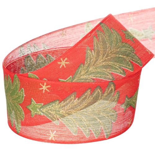 Geschenkband Tannenbaum mit Sternen 40mm 15m | Floristik24.de