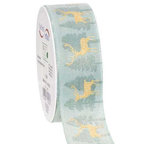 Geschenkband mit Rentieren und Tannenbäumen 40mm 18m