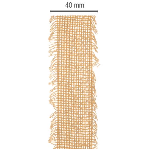 Dekoband Baumwolle Rustico Band mit Fransen 40 mm 30m | Floristik24.de