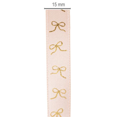 Geschenkband mit goldenen Schleifen 15mm 18m | Floristik24.de