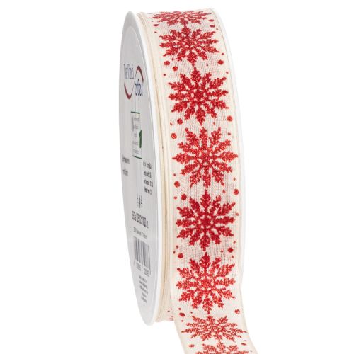 Dekoband Schneeflocken Geschenkverpackung Winter 25mm 20m