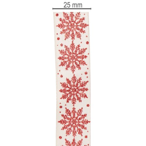 Dekoband Schneeflocken Geschenkverpackung Winter 25mm 20m | Floristik24.de