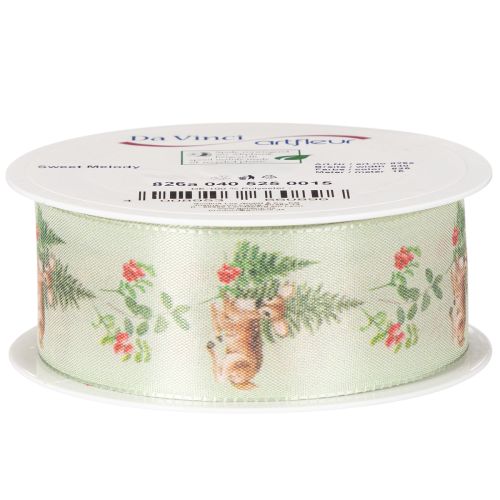 Dekoband mit Reh Motiv Wald und Blumen 40mm 15m | Floristik24.de