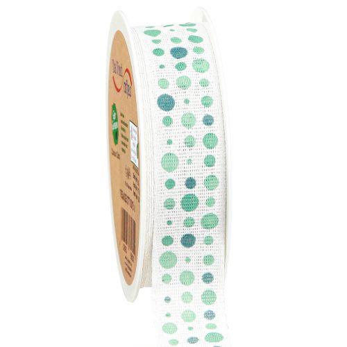 Artikel Band Türkise Punkte Maritimes Baumwollband 25mm 18m