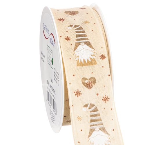 Dekoband Wichtel und Herzen für Geschenke und Basteln 40mm 15m