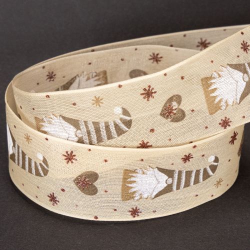 Dekoband Wichtel und Herzen für Geschenke und Basteln 40mm 15m | Floristik24.de