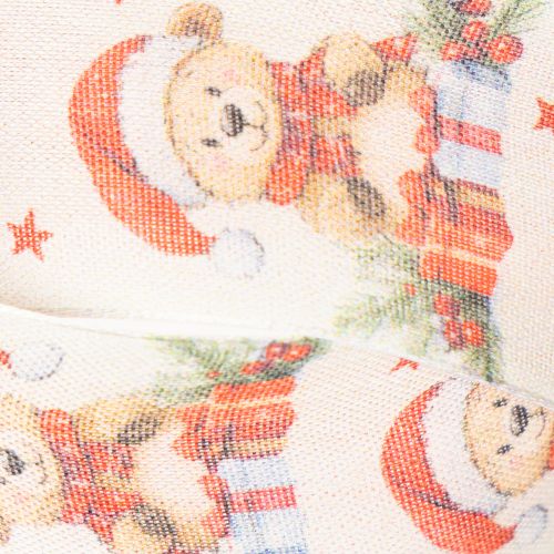 Geschenkband Bär mit Weihnachtsmütze und Geschenken 40mm 15m | Floristik24.de